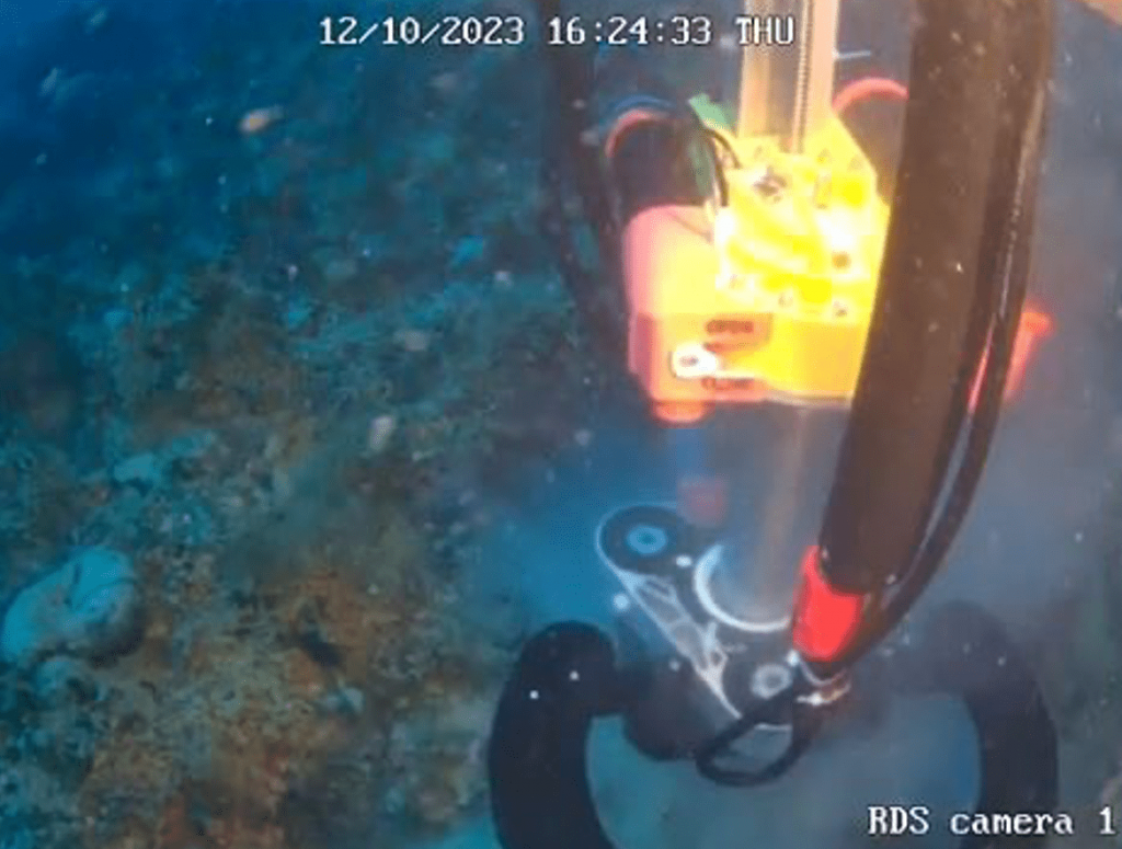 Figure 3 – ROV on-board view during core operation